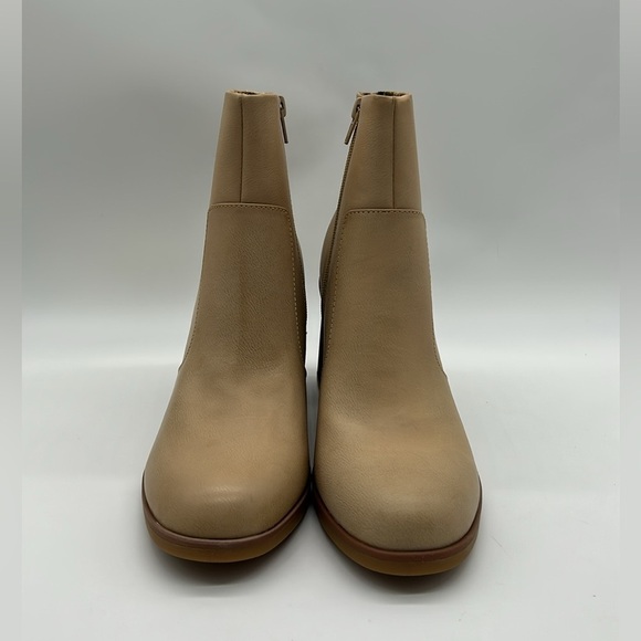 Korks Destiny Vegan Ankle Boots Cream Block Heel Zip | Women’s US 9 | NWB - Picture 6 of 15